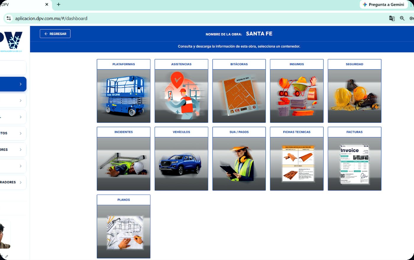 Vista previa de Portal de obras DPV